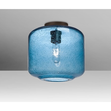 Besa Lighting Niles 10 Ceiling, Blue Bubble, Bronze, 1x60W Incandescent NILES10BLC-BR